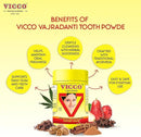 Vicco Vajradanti Herbal Tooth Powder, Classic Ayurvedic Blend with 18 Herbs & Barks, 3.53 oz (Pack of 3) by CozyNest Decor