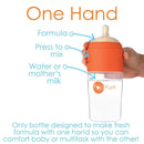 PopYum 9 oz Orange Anti-Colic Formula Making/Mixing/Dispenser Baby Bottles, 2-Pack with