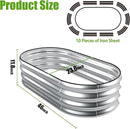 SnugNiture Galvanized Raised Garden Bed Outdoor, 2 Pcs 4x2x1ft Oval Metal Planter Box for Planting Plants Vegetables, Silver by GreenHaven Gardens