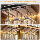 4 Pcs Wine Glass Holder Under Cabinet,Plastic Stemware Rack Punch-free Hanger Under Counter for Bar,Kitchen and Restaurant(Brown) by CozyNest Decor