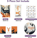 Personalized Nursery Crib Bedding Set: Orange Forest Custom Name 5 Piece Baby Crib Sets with Sika Deer Theme - Toddler Double Layer Blanket Set, Comfortable Crib Bed Sheets for Baby Grils by TinyTreasures Baby Boutique