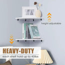 Corner Shelf Wall Mount, Floating Corner Shelves, Set of 2 Corner Wall Shelf Organizer, Rustic Wood Wall Storage Display Shelves for Living Room Bedroom Bathroom Kitchen, Rustic White by CozyNest Decor