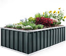 KING BIRD Raised Garden Bed 68" x 36" x 18" Heightened Galvanized Steel Metal Planter Box Outdoor for Deep-Rooted Vegetables, Flowers, Large Raised Bed Kit (Dark Grey) by GreenHaven Gardens