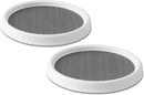 Copco 9 Inch Non Skid Pantry Cabinet Lazy Susan Turntable, Set of 2, Spinning Organizer for Kitchen, Countertop, or Bathroom, White and Gray by CozyNest Decor
