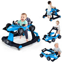 BABY JOY 4-in-1 Baby Walker, Foldable Activity Walker with Adjustable Height & Speed, Music, Lights, Anti-Rollover, Toddler Push Walker, Baby Walker with Wheels for Boys Girls 6-18 Months (Blue) by TinyTreasures Baby Boutique
