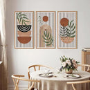 IARTTOP Large Boho Wood Wall Art Framed 16x32 Inch Mid century Modern Wooden Wall Decor Abstract Bohemian Minimalist Art Decor for Bedroom Living Room Office Set of 3 by CozyNest Decor