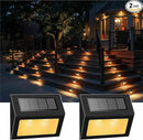 XLUX Solar Lights for Steps Decks Pathway Yard Stairs Fences, LED lamp, Rainproof, Black Metal Housing, 2 Pack(Warm Light) by GreenHaven Gardens
