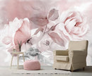 Pink Watercolor Peony Floral Mural Wallpaper Rose Flower Wall Mural for Living Room Bedroom Dining Room Office(Not Self-Adhesive) by TinyTreasures Baby Boutique