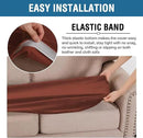 H.VERSAILTEX Velvet Stretch Individual Couch Cushion Cover Plush Slipcover for Loveseat Sofa Furniture Protector Seat Cover (1 Piece Loveseat Cushion Cover, Rust) by CozyNest Decor