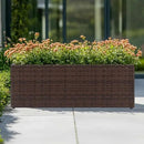 LEWIS&WAYNE Large Rectangular Block Planter Box Handmade Wicker Tall Planters for Outdoor Plants with Removable Liners Modern Planter for Indoor Outdoor Patio Deck - Brown, 30''x12''x16'' by GreenHaven Gardens