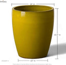 Emissary Bullet 14 in. Mustard Yellow Ceramic Round Planter (14 in. L x 14 in. W x 15.5 in. H) with Drainage Hole by CozyNest Decor