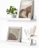 Heimlove Picture Ledge Shelf, Floating Shelves Set of 2, 16 Inches Picture Shelf for Wall with Ledge, Kids Bookshelf Wall Mounted for Living Room Bedroom Decor Books Photo Frames - White by CozyNest Decor