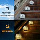 Solar Garden Lights Outdoor Waterproof, 4 Pack Cracked Glass Ball Light, Ground Landscape Garden Decor, Solar Globe Decorative for Pathway/Patio/Lawn/Yard (Warm White, 4.7") by CozyNest Decor