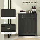 HOMCOM Laundry Hamper Cabinet with 2 Removable Baskets, Tilt Out Laundry Hamper Cabinet with 2 Drawers and 2 Beadboard Doors, Laundry Cabinet Bathroom Storage Cabinet, Black by CozyNest Decor