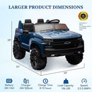 Hetoy 24V 2-Seater Truck Licensed Chevrolet Silverado Ride On Car Toy w/Parent Remote Control,4xSpring Suspension, 3 Speeds, Wireless Music, MP3 Player, Electric Vehicle Car for Kids, Blue by TinyTreasures Baby Boutique