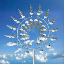 Unique and Magical Metal Windmill, 2Pcs Wind Spinners, 3D Wind Powered Kinetic Sculpture, Stainless Steel Wind Spinners, Wind Mill for Yard and Garden (2PCS-Silver) by CozyNest Decor