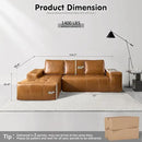 ovios Sectional Cloud Couch for Living Room, Modular Floor Sofa with Plush Corduroy, No Assembly Required, Big Comfy Couches Set with Fluffy Memory Foam, Stupendous U Shaped Sofas with Chaise, Brown by CozyNest Decor