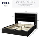 Allewie Full Size Velvet Lift Up Storage Bed, Modern Wingback Headboard, Hydraulic Support, No Box Spring Needed, Black by CozyNest Decor