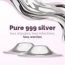 Original Silver Nursing Cups - Made in Germany with 999 Silver - Universal Fit - Protect and Soothe Sore Nipples - Silver Nipple Shields for Breastfeeding - FDA-Registered by TinyTreasures Baby Boutique
