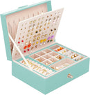 Girls Jewelry Box for Earrings Jewelry Organizer Box Teen Girls Earrings Organizer Jewelry Box Earring Holder Organizer Stud Earring Box for Girls Womens Jewelry Case Organizer Teal by TinyTreasures Baby Boutique