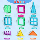 Gemmicc Magnetic Tiles, Magnet Toys Building Blocks for Kids, STEM Approved Educational Toys, Magnet Puzzles Stacking Blocks for Boys Girls,55 PCS Starter Set by TinyTreasures Baby Boutique