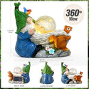 Garden Gnomes Statue Outdoor Decor,Solar Gnome Statue for Outside -Resin Blue Gnome Yard Art Gifts for Mom,Grandmam Birthday Gift by GreenHaven Gardens