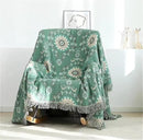 MSGKV Boho Throw Blanket for Couch Bed 100% Cotton Blankets Woven Green Blanket,Versatile Double Sided, Super Soft Warm Blanket 60''x 80'' by CozyNest Decor
