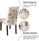JQinHome Pattern Chair Covers for Dining Room Set of 6, High Stretch Removable Washable Parsons Chair Slipcover for Home Party Hotel Wedding Ceremony (Peony Flower,6PCS) by CozyNest Decor