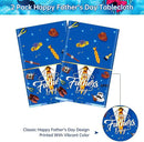 2 Pack Fathers Day Tablecloth - Happy Father's Day Table Cloth, Plastic Disposable Rectangle Blue Father Day Table Cover for Fathers Day Decorations Party Decor Supplies Favors,108 x 54 Inch by CozyNest Decor