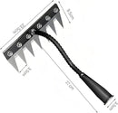 Gardenia Iron Weeding Rake, Iron Rake 2.0 for Gardening and Weeding, Detachable Double-Edged Blade Design Carbon Steel Heavy-Duty Weed Rakes,Hand Weed Puller Tools for Lawn Yard Garden Farm(7 teeths) by GreenHaven Gardens