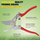 Yesker Pruning Shears Garden Shears 8.6" Professional Bypass Garden Scissors Yard Clippers with Sharp SK5 Steel Blade Heavy Duty Hand Pruners for Branch Flower Plant Trimming Cutting Gardening Tools by GreenHaven Gardens