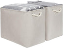 DULLEMELO 2-Pack Large Storage Baskets for Organizing Canvas Fabric Storage Basket Bins With Rope Handles for Shelf Clothes Empty Gift Basket (Beige) by TinyTreasures Baby Boutique