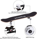 WhiteFang Skateboards for Beginners, Complete Skateboard 31 x 7.88, 7 Layer Canadian Maple Double Kick Concave Standard and Tricks Skateboards for Kids and Beginners by TinyTreasures Baby Boutique