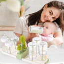 Portable Baby Bottle Brush Set - 7 in 1 Baby Bottle Cleaner Kit, Baby Travel Essential Bottle Washing Kit with Silicone Bottle Brush, Nipple Brush, Straw Brush, Drying Rack for Home and Travel (Green) by TinyTreasures Baby Boutique