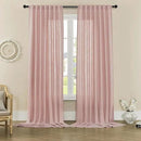 Joydeco Linen Curtains for Living Room,Light Filtering Rod Pocket Back Tab Semi Sheer Drapes Window Long Curtains 108 inches Long Sheer Bliss by CozyNest Decor