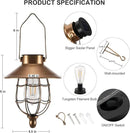 pearlstar 2 Pack Solar Lantern Outdoor Hanging Light Waterproof Metal Solar Lamp for Yard Garden Pathway Patio Porch Decor(Copper) by CozyNest Decor