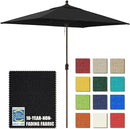 EliteShade USA 10-Year-Non-Fading 6.5x10FT Rectangular Market Umbrella Patio Umbrella Outdoor Table Umbrella with Ventilation, Black
