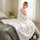 BENVWE Faux Fur Throw Blanket for Couch - Cozy Plush Fluffy Soft Thick Bubble Blanket for Living Room Home Decor - Mothers Day Birthday Gifts for Women, Cream White, 51" x 63" by CozyNest Decor