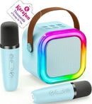 IROO Mini Karaoke Machine for Kids, 2025 TOP Toys Birthday Gifts Ideas for Girls Ages 4, 5, 6, 7, 8, 9, 10, 12+ Years Old, Portable MP3 Player with 2 Wireless Mics for Party by TinyTreasures Baby Boutique