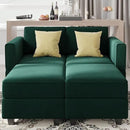 Belffin Modular Sectional Sofa with Reversible Chaise L Shaped Couch with Ottoman Modular Sofa Couch with Storage for Small Space Green by CozyNest Decor