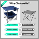Folding Camping Table, Portable Outdoor Picnic Table, Rectangular Lightweight Camp Table with Storage, Cup Holder and Carry Bag for Barbeque Beach Camping and Tailgate by GreenHaven Gardens