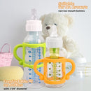 HUAKENER Silicone Baby Bottle Handles (4 Pack) - Easy Grip Holder for Dr. Brown Narrow Bottles - BPA Free by TinyTreasures Baby Boutique