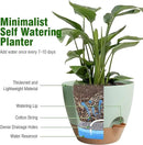 Big Self Watering Pots 12/10/9 inch, Planter, Plant Pots with Mesh Drainage Holes for Indoor Outdoor Garden Plants, Plastic Flower Pots with Removable Deep Reservoir, Green with Brown by CozyNest Decor