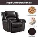 CANMOV Leather Recliner Chair Set of 2, Classic and Traditional Manual Recliner Chair with Comfortable Arms and Back,Manual Single Recliner Sofa for Living Room, Dark Brown by CozyNest Decor