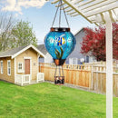 Blue Fish Hot Air Balloon Solar Lantern with Flickering Flame Hanging Solar Lanterns Outdoor Waterproof,LED Metal Hot Air Balloon Lights for Patio Yard Garden Decor,Mother Day Gifts for Women by GreenHaven Gardens