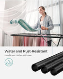 SONGMICS Clothes Drying Rack, with Sock Clips, Metal Laundry Rack, Foldable, Space-Saving, Free-Standing Airer, with 2 Height-Adjustable Gullwings, Indoor Outdoor Use, Black ULLR052B01 by TinyTreasures Baby Boutique