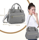 Crossbody Small Diaper Bag, Cute Mini Baby Diaper Tote Bags with Insulated Pockets for Traveling Outdoor Parent,Gray by TinyTreasures Baby Boutique