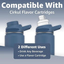 Chill Oasis Water Bottle | Compatible With Popular Flavor Cartridges | BPA Free, Leak Proof, Double-Walled Vacuum Insulated Stainless Steel, and Dishwasher Safe | Cold for 24 Hours (Navy, 32oz) by CozyNest Decor