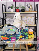 Rectangular Storage Basket Fabric Organizer Bin for Toys,Books,Clothes,Gifts,Pets-Perfect for Home,Office,Nursery,Dorm,Shelf(Rec Forest Dinosaurs) by TinyTreasures Baby Boutique