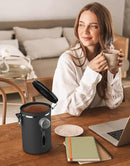 HAIOOU Airtight Coffee Canister, 16OZ Small Stainless Steel Coffee Bean Storage Container with Date Tracker, Measuring Scoop, CO2 Releasing Valves and Mini Tongs for Beans, Grounds and more - Gray by CozyNest Decor